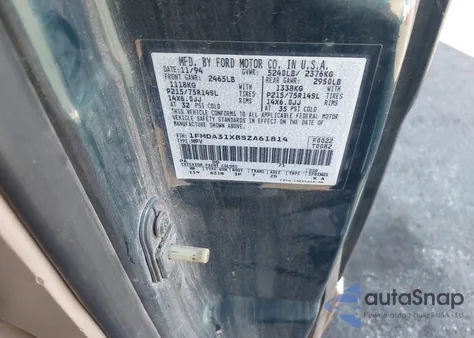 1995 Ford Aerostar из США, поврежденный, VIN 1FMDA31X8SZA61814